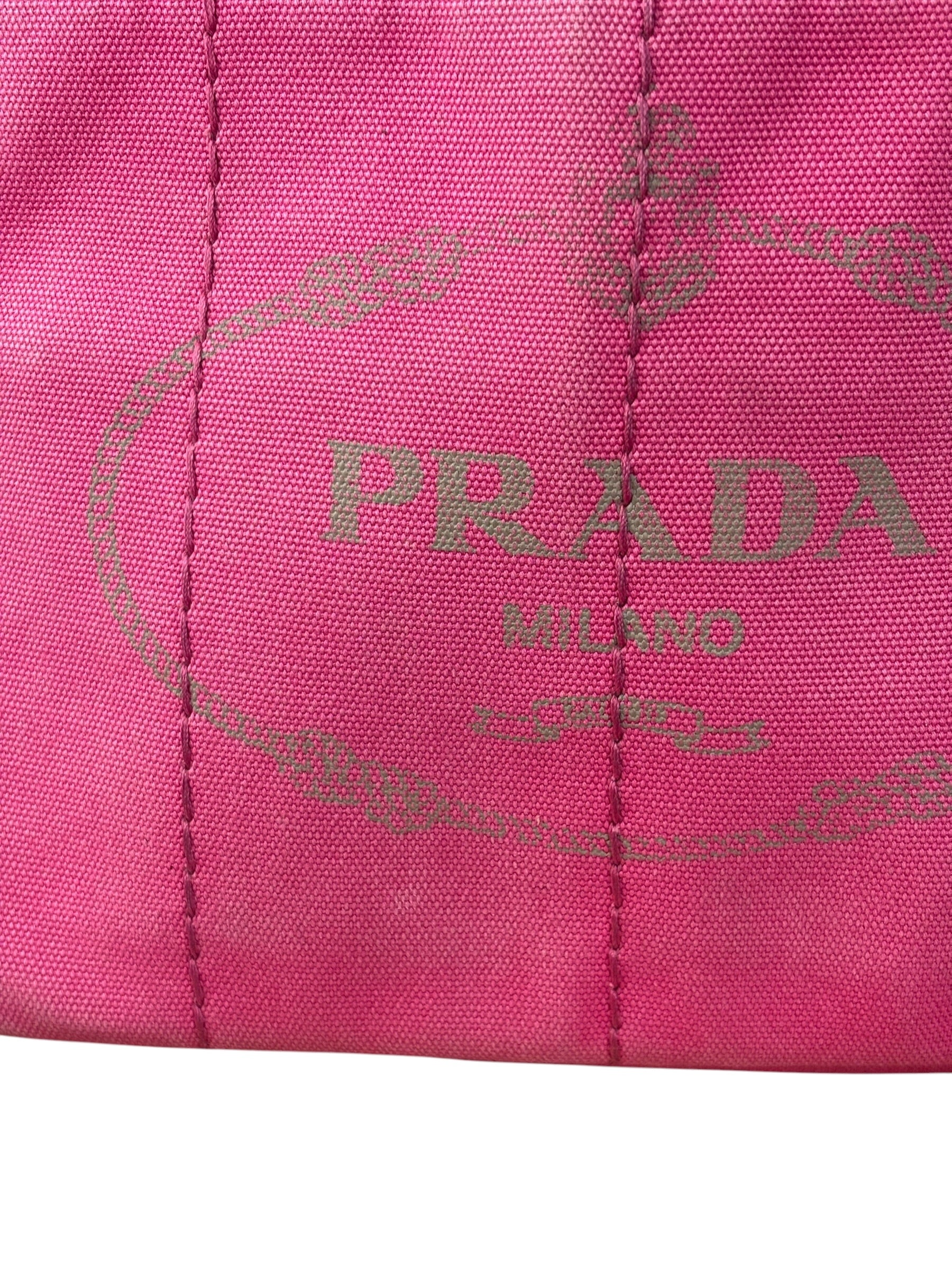 Prada Pink Canapa Canvas Handbag