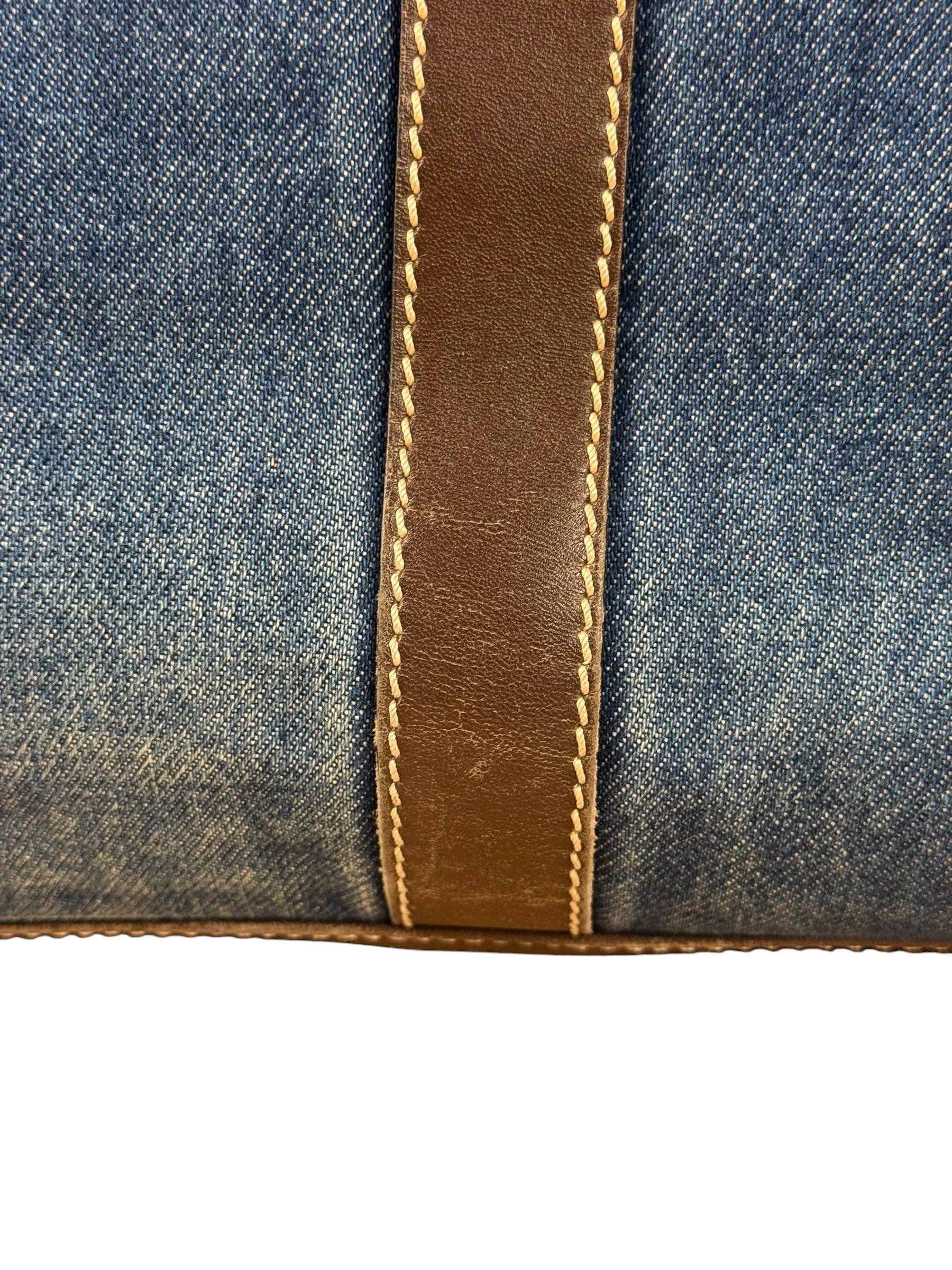 Chanel Denim CC Leather Lined Tote Bag 2001