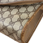 Gucci Brown Leather Trim GG Accessory Collection Clutch