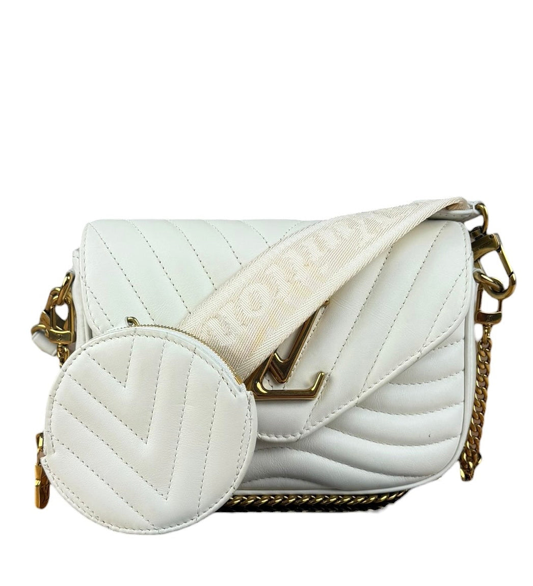 Louis Vuitton White Leather New Wave Multi Crossbody Pochette