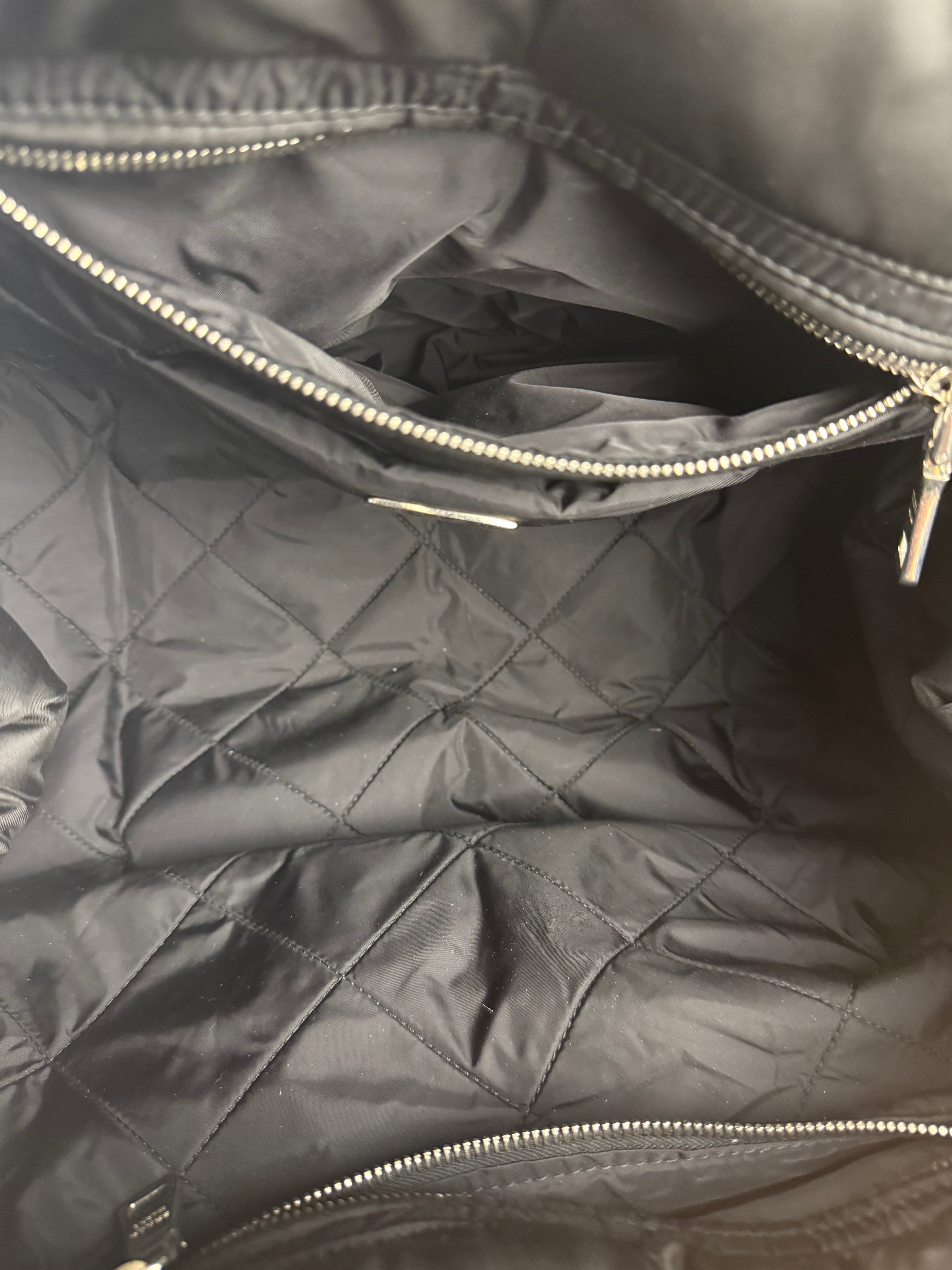 Prada Black Quilt Bomber Duffle Bag