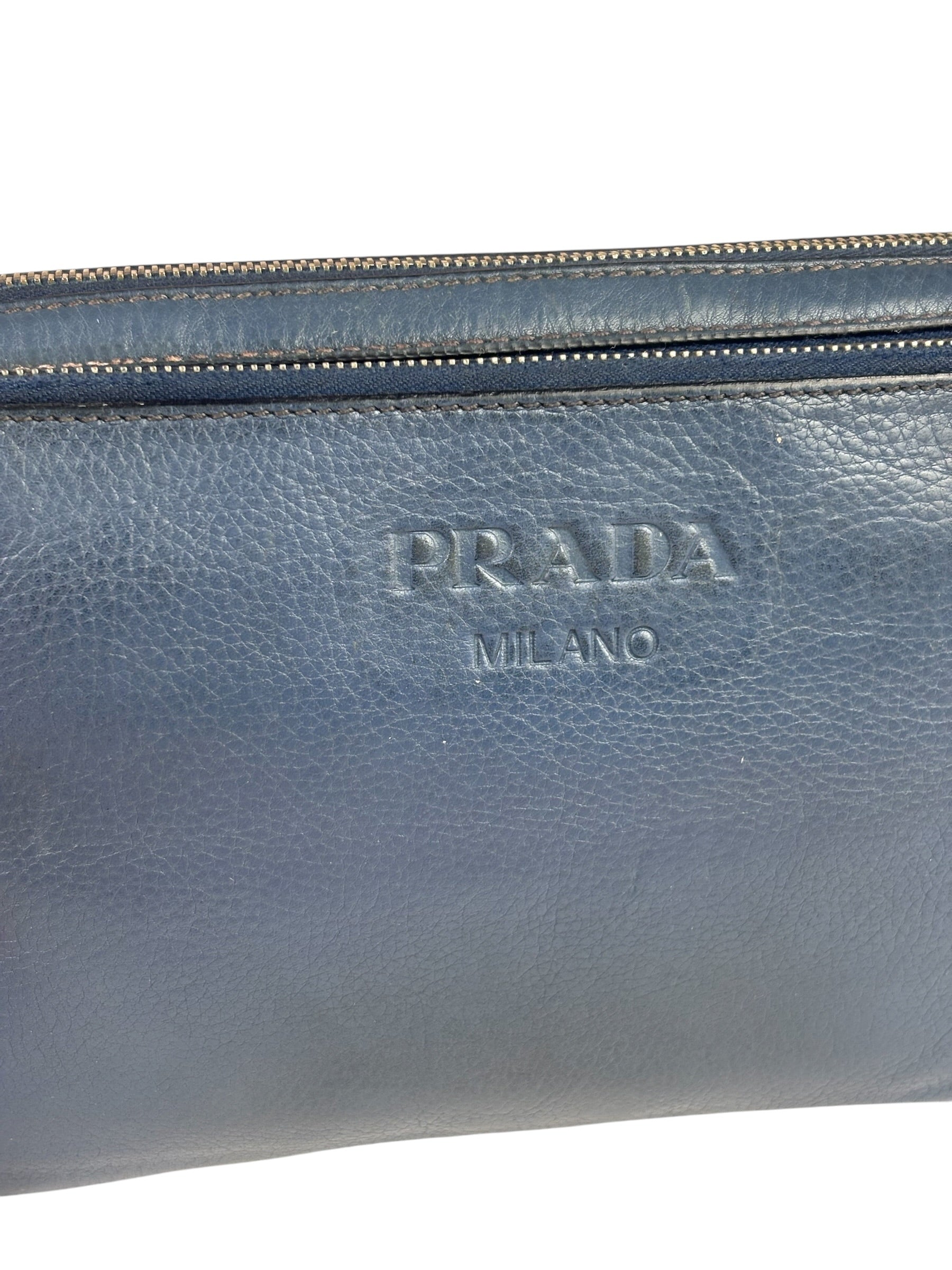 Prada Navy Blue Leather Camera Bag