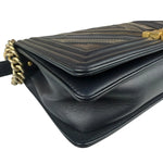 Chanel Tricolor Chevron Leather Old Medium Boy Flap 2016