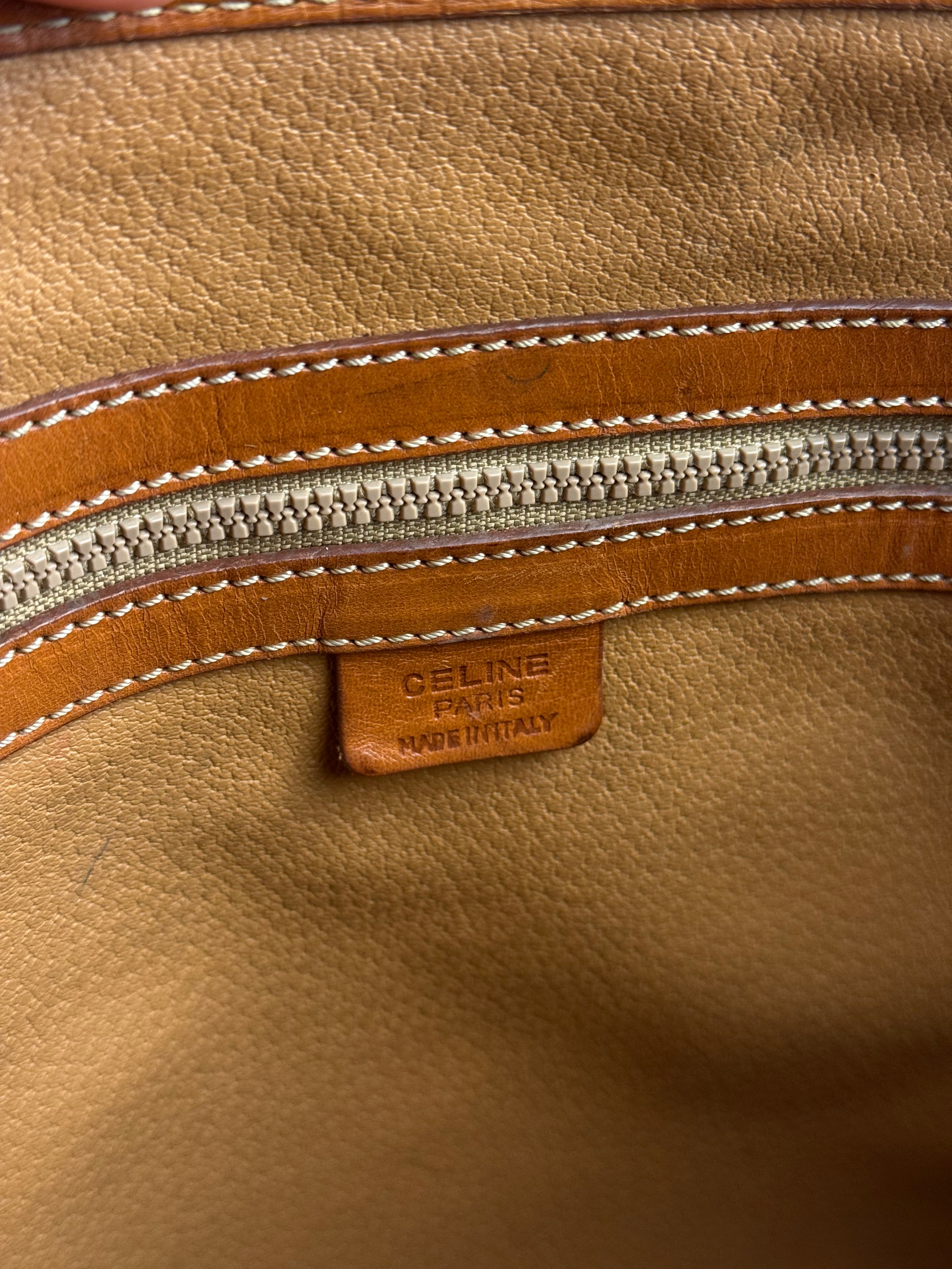 Celine Vintage Macadam Canvas Shoulder Tote