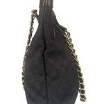 Gucci GG Black Canvas Capri Chain Tote Bag