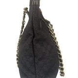 Gucci GG Black Canvas Capri Chain Tote Bag