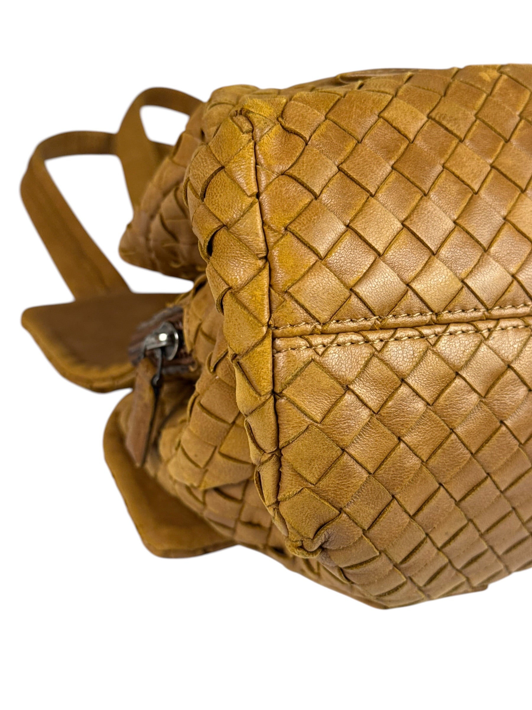 Bottega Veneta Tan Brown Intrecciato Shoulder Bag