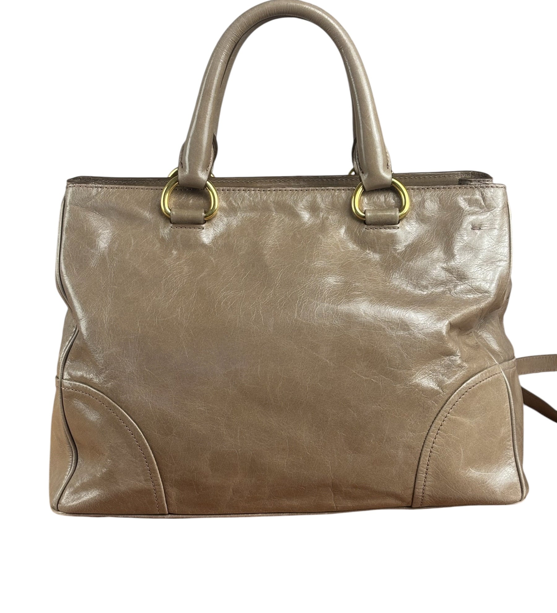 Prada Vitello Shine 2Way Tote Bag