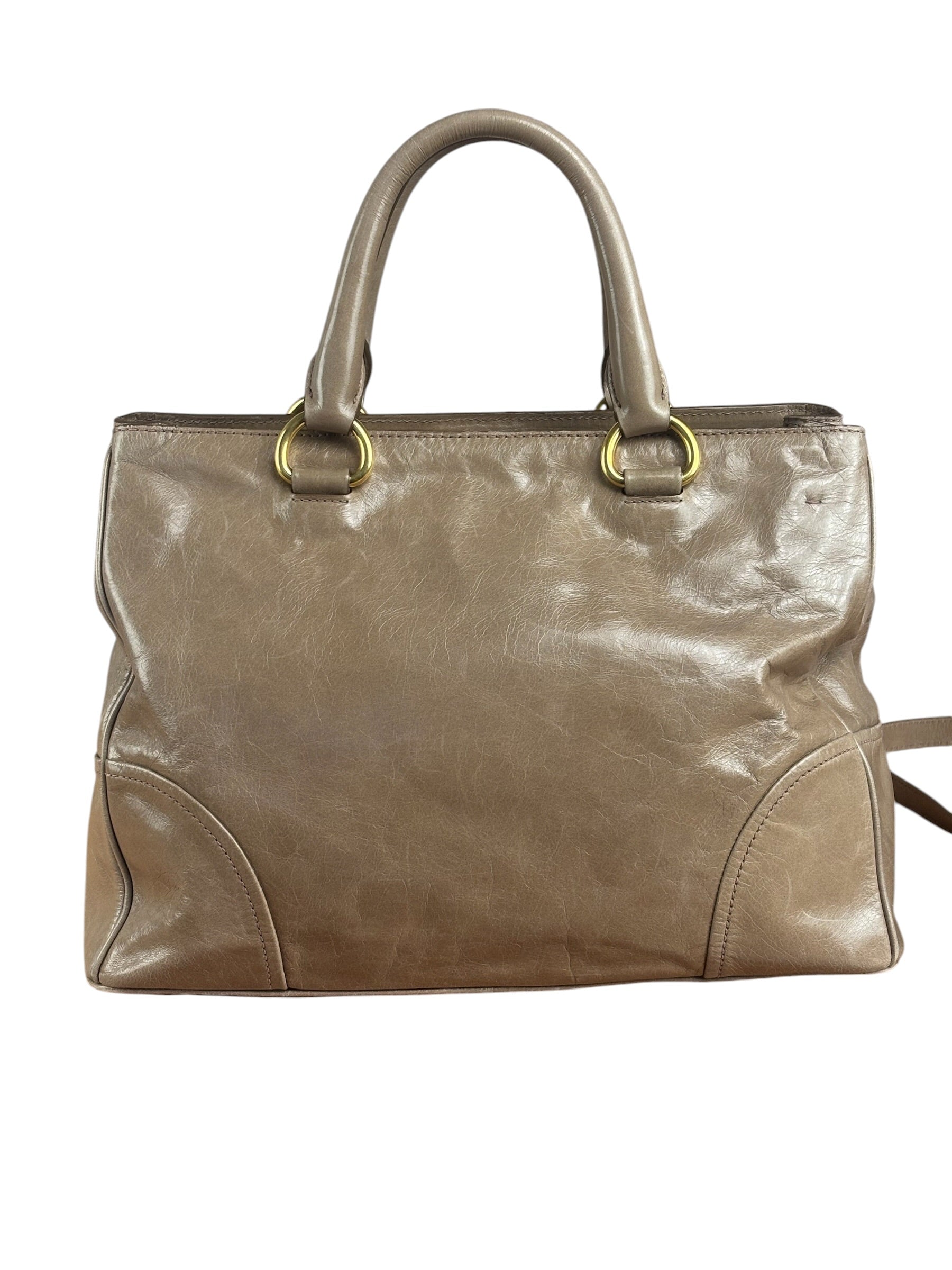 Prada Vitello Shine 2Way Tote Bag