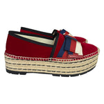 Gucci Red Velvet Pilar Platform Espadrilles