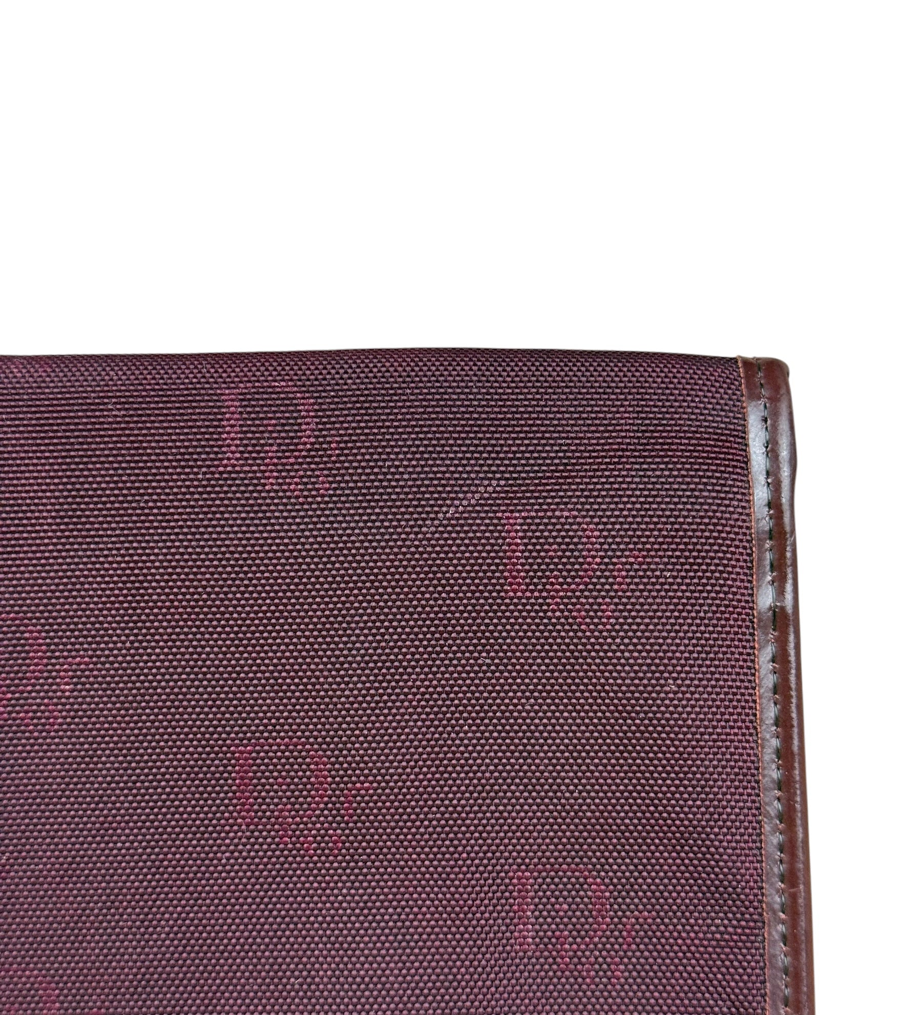 Christian Dior Vintage Canvas Maroon Long Wallet