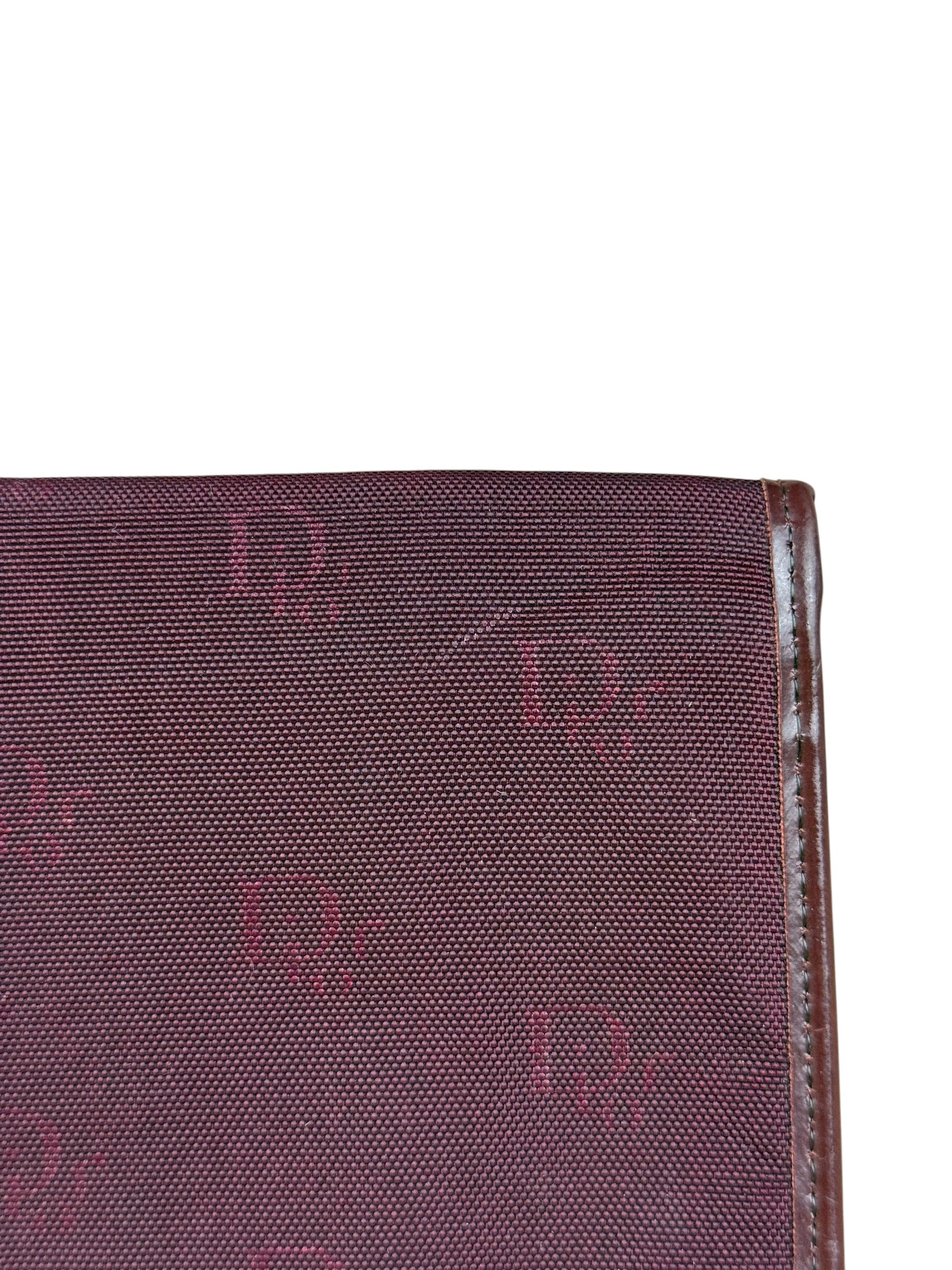 Christian Dior Vintage Canvas Maroon Long Wallet