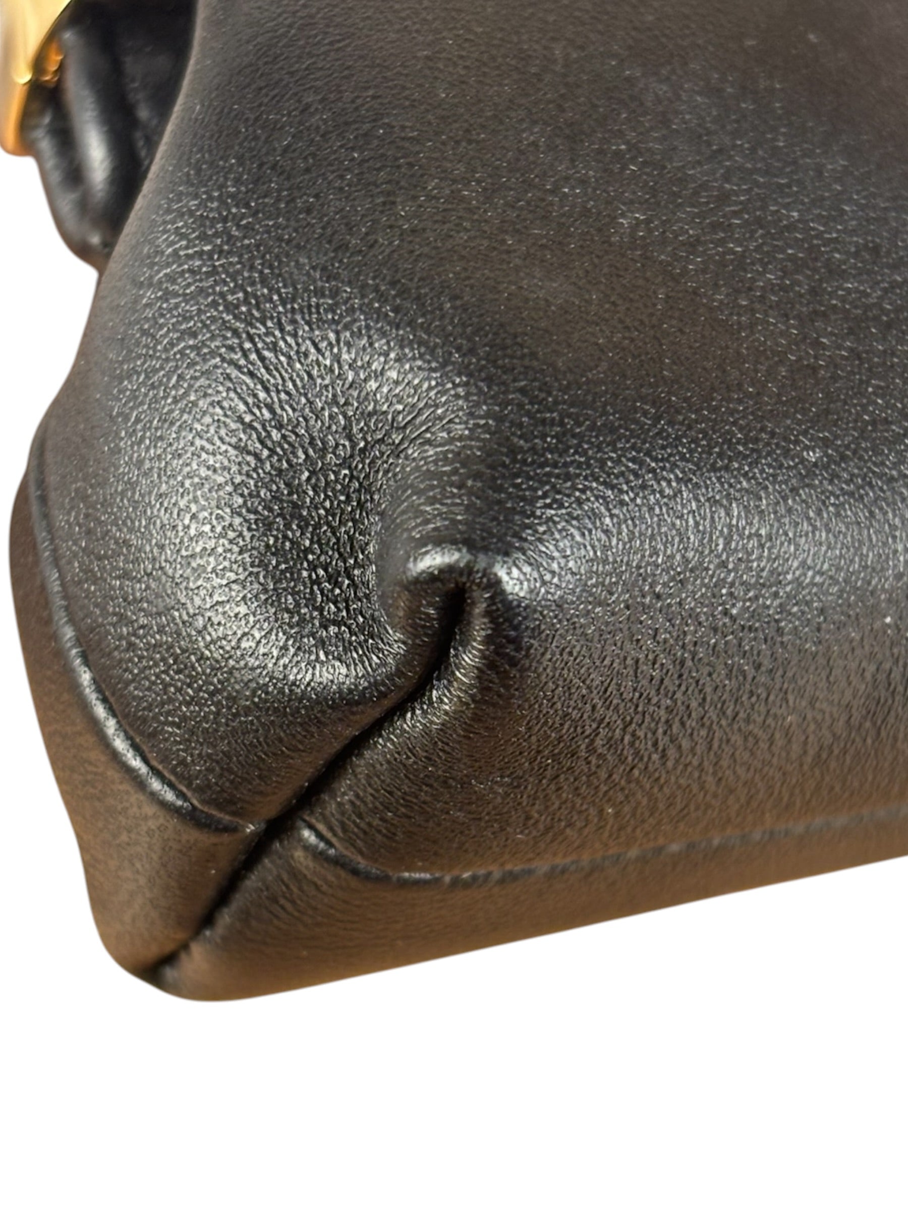 Fendi Black Leather Nano First Charm Shoulder Bag