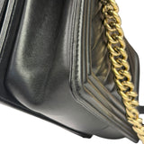 Chanel Black Chevron Leather Boy Medium Flap Bag 2017