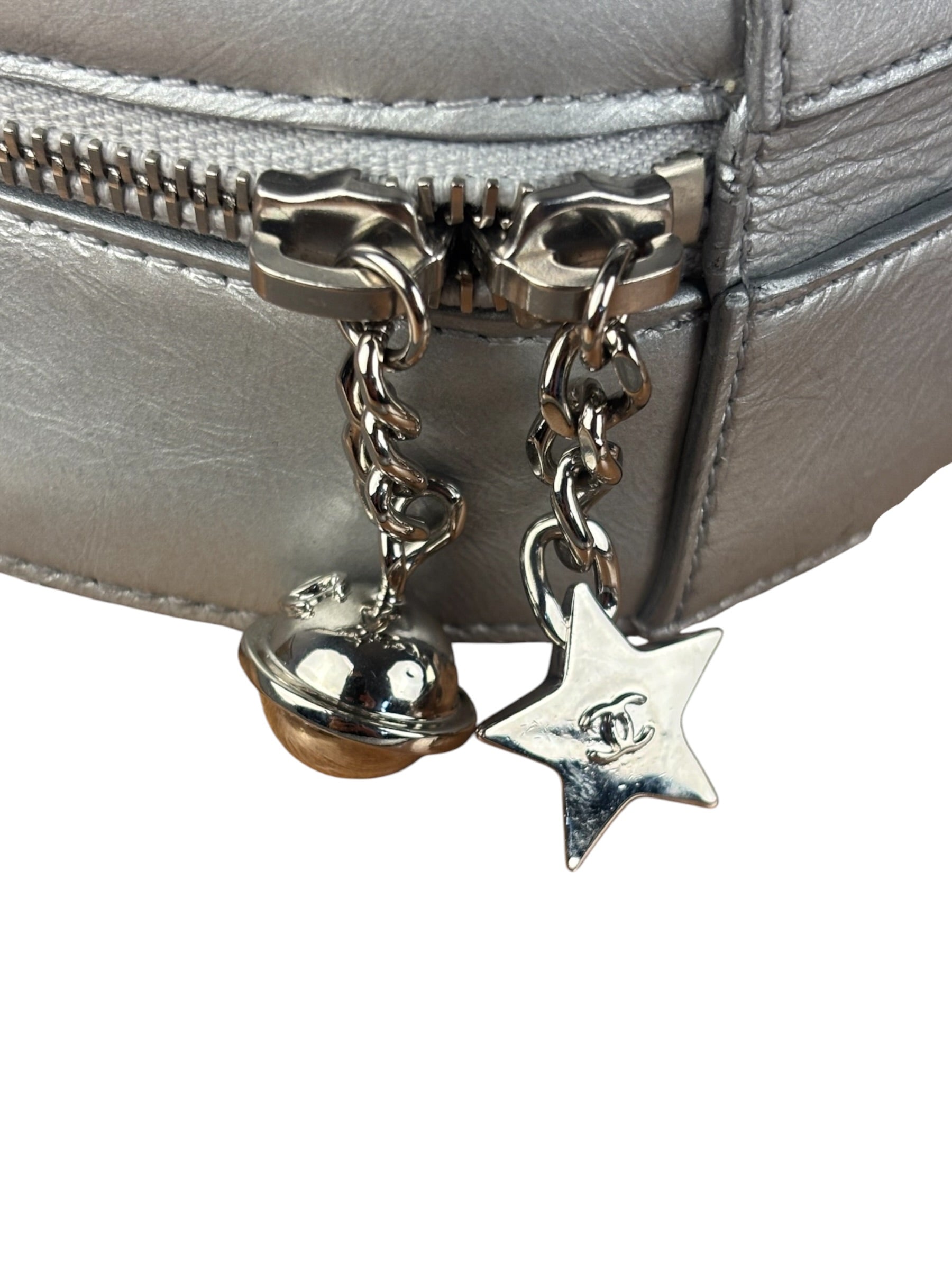Chanel Silver CC Round as Earth Chain 2Way Bag (Authentic Limited Edition Sample)