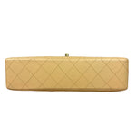 Chanel Beige Quilted Leather Two-Toned Double Flap Bag '94-'96