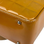 Chanel Vintage Yellow Leather Chocolate Bar Patent Tote Bag 2002