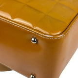 Chanel Vintage Yellow Leather Chocolate Bar Patent Tote Bag 2002