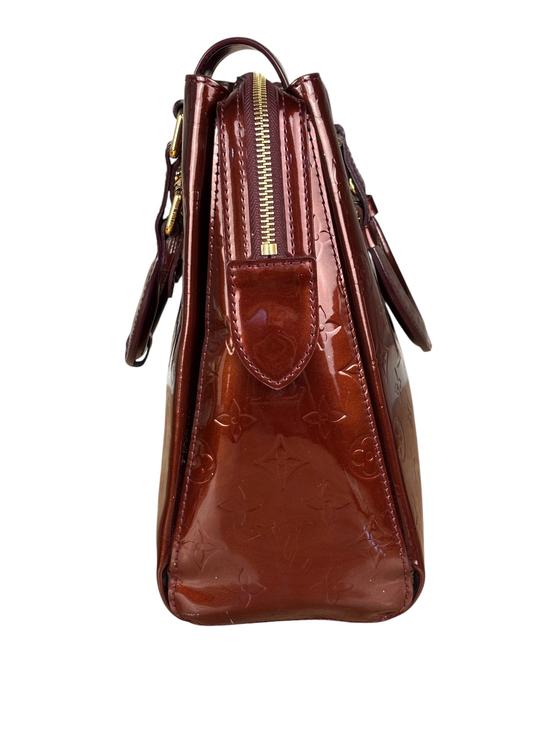 Louis Vuitton Burgundy Monogram Melrose Avenue Vernis  Handbag
