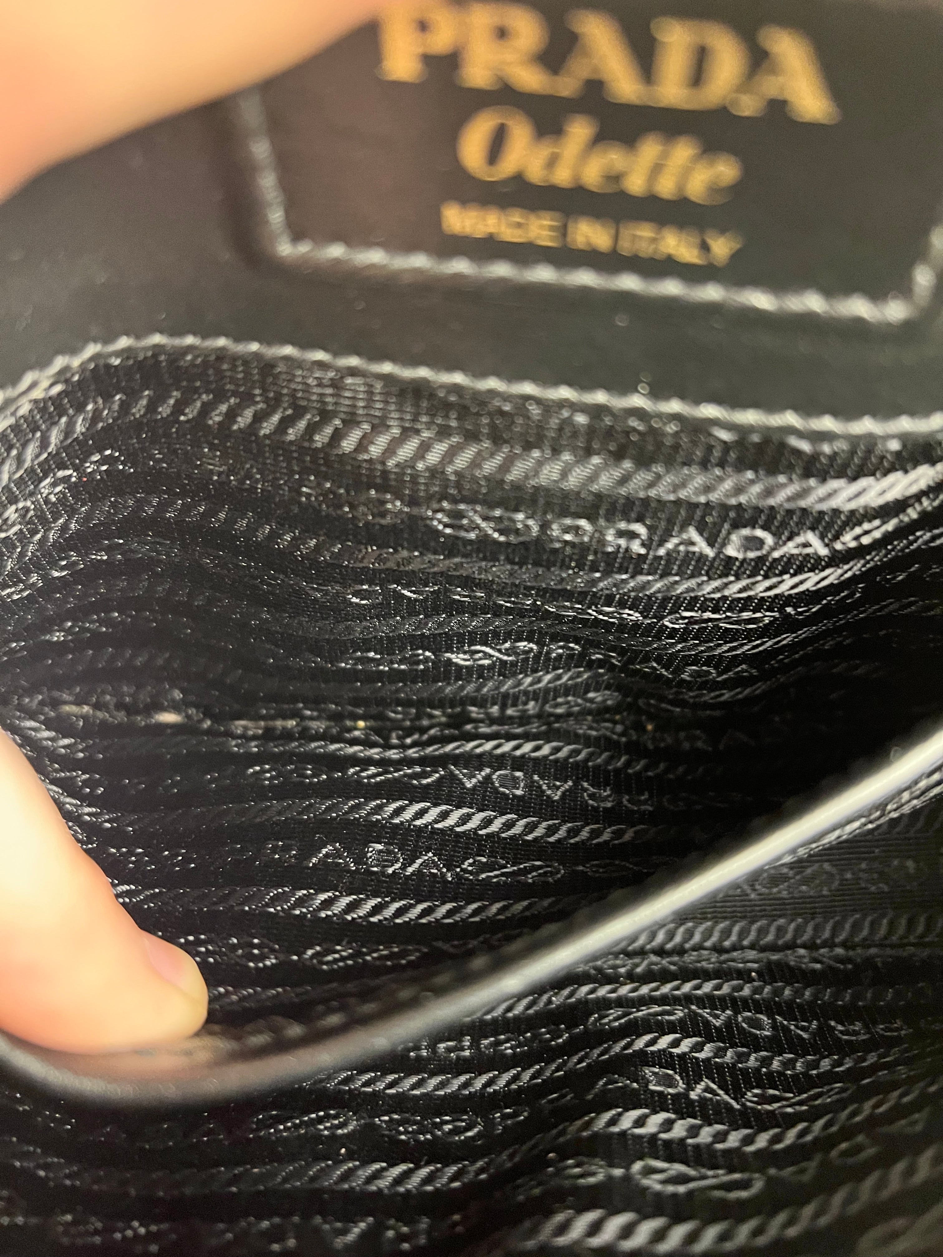 Prada Black Leather Odette Crossbody