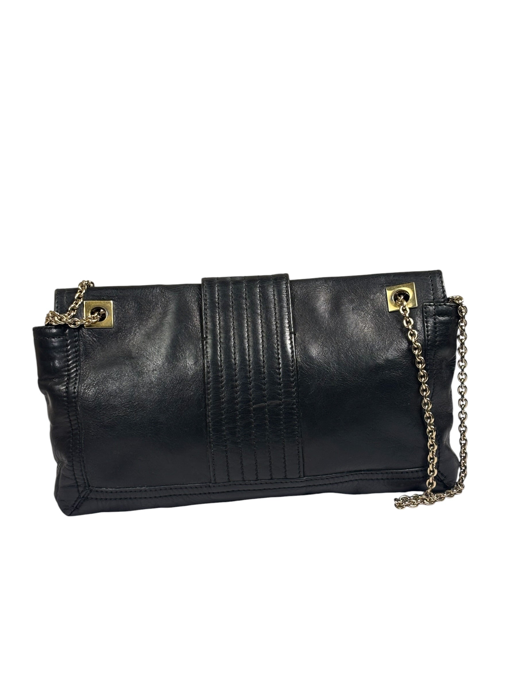 Fendi Black Leather Maxi Baguette