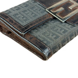Fendi Vintage Leather Trim FF Zucca Long Wallet