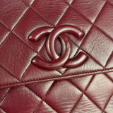 Chanel Vintage Burgundy Quilted Leather CC Camera Bag