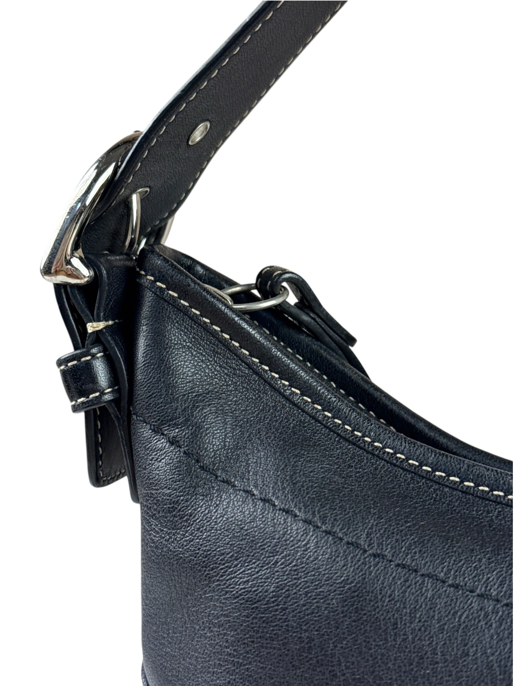 Coach Black Leather Soho Hobo Pochette