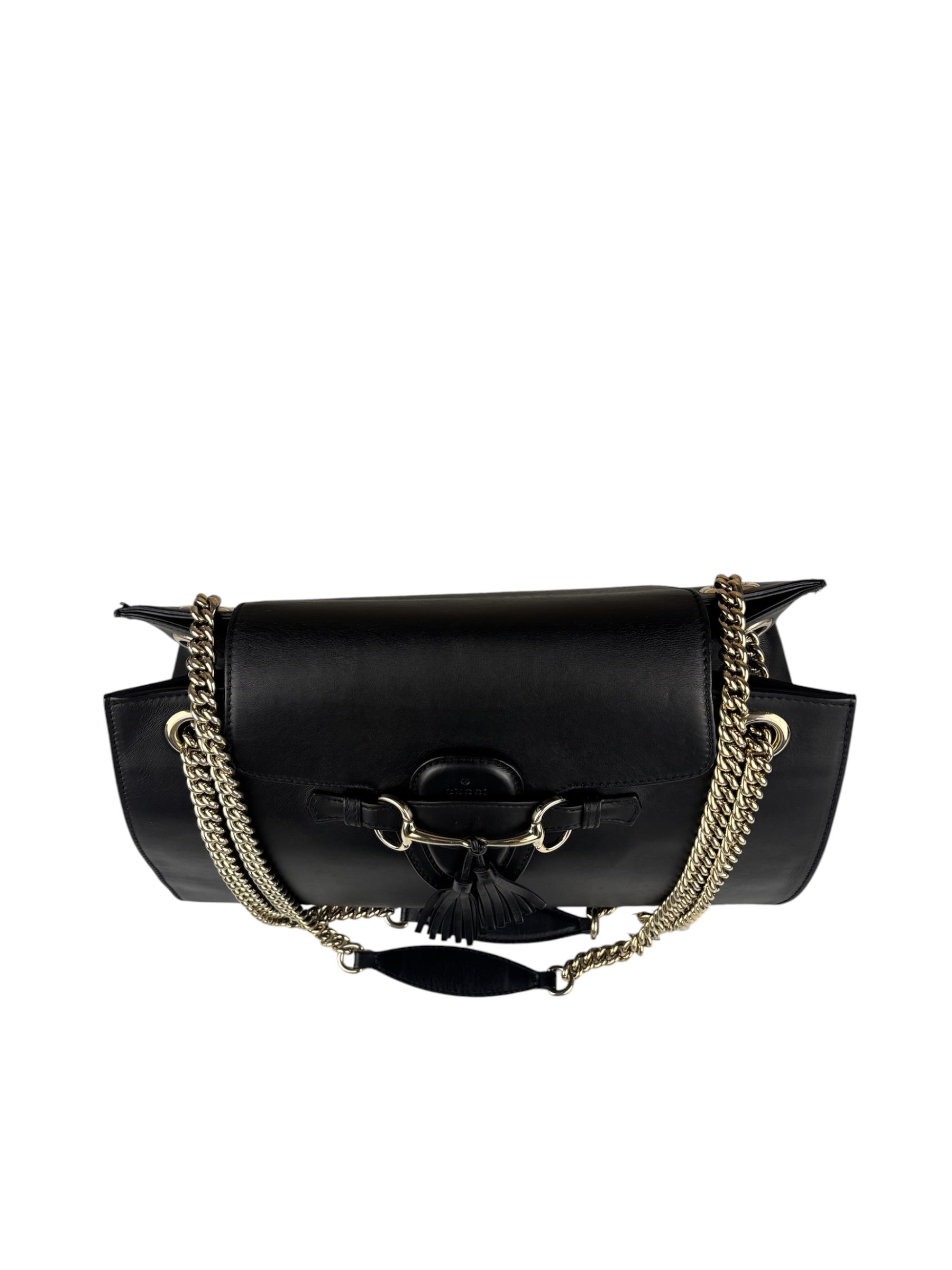 Gucci Black Leather Large Emily Shoulder Bag