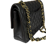 Chanel Black Quilted Leather Classic Medium Double Flap Bag 2014