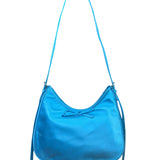 Balenciaga Blue Satin/Leather Trim Leopolda Small Hobo Bag