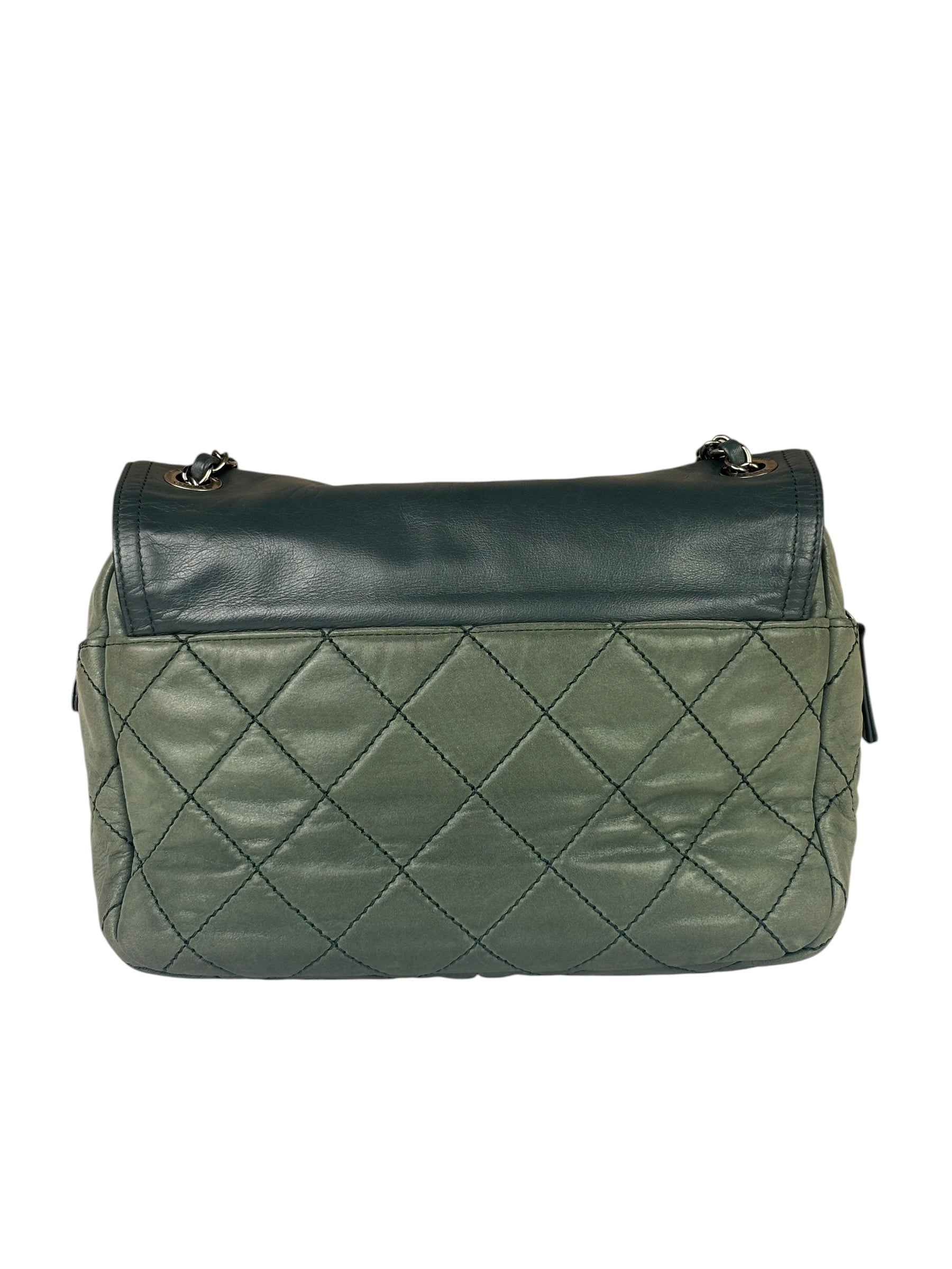 Chanel Sage Green Quilted Leather Flap Bag 2011