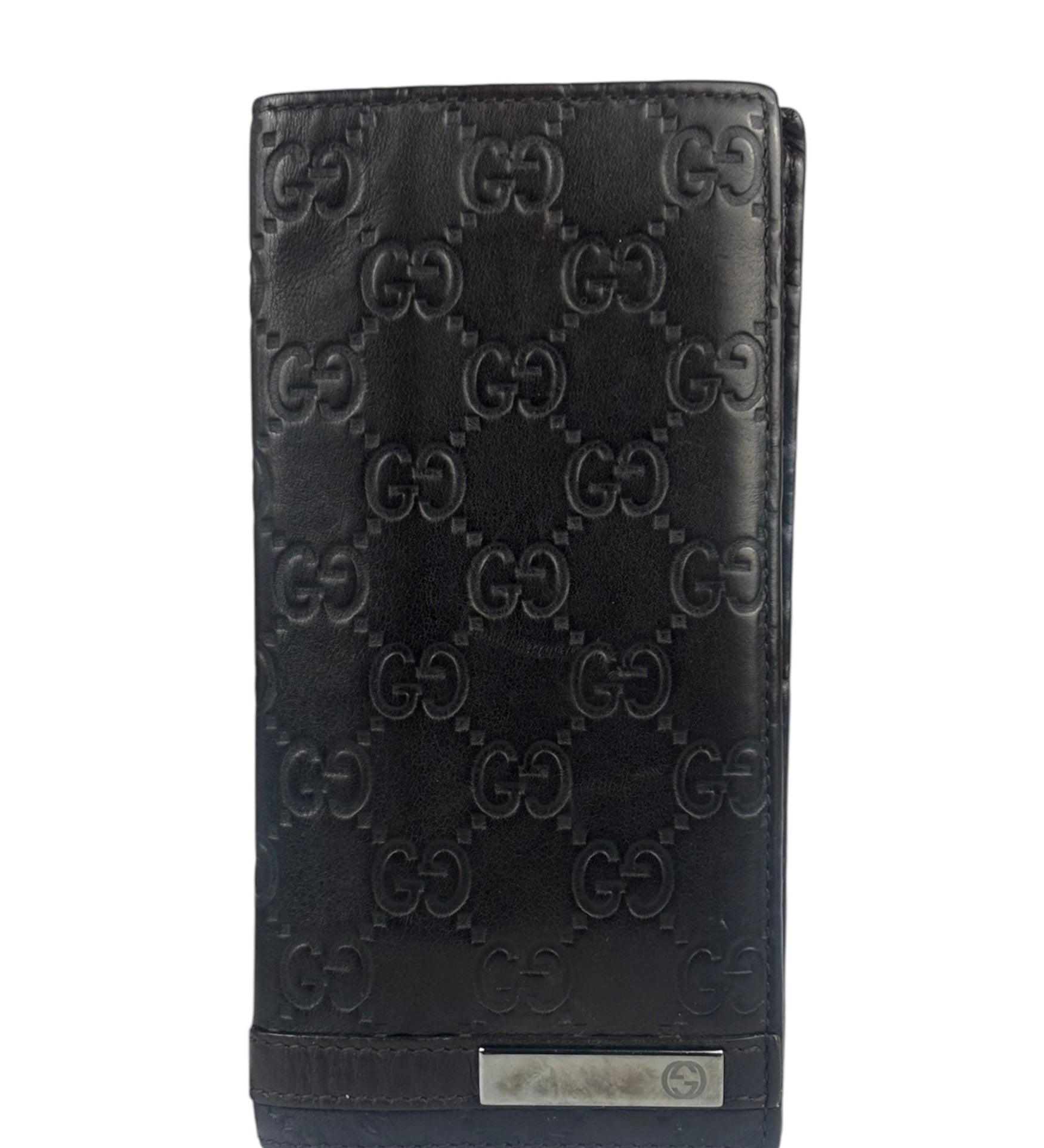 Gucci GG Brown Leather Guccissima Long Wallet