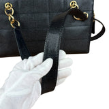 Chanel Black Choco Bar Stitch Caviar Chain Tote 2002