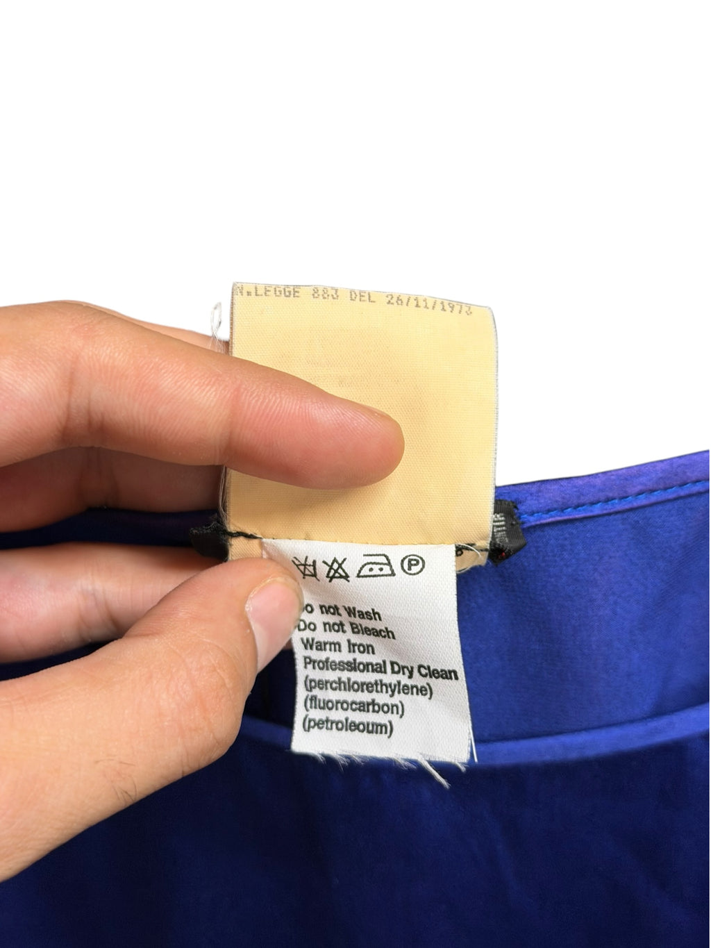 1970s Fendi Roma 365 Royal Blue Silk Top