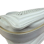 Chanel Vintage White Leather Braided Boy Shoulder Bag 1989
