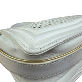 Chanel Vintage White Leather Braided Boy Shoulder Bag 1989