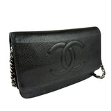 Chanel Black Caviar Flap Wallet On Chain 2013