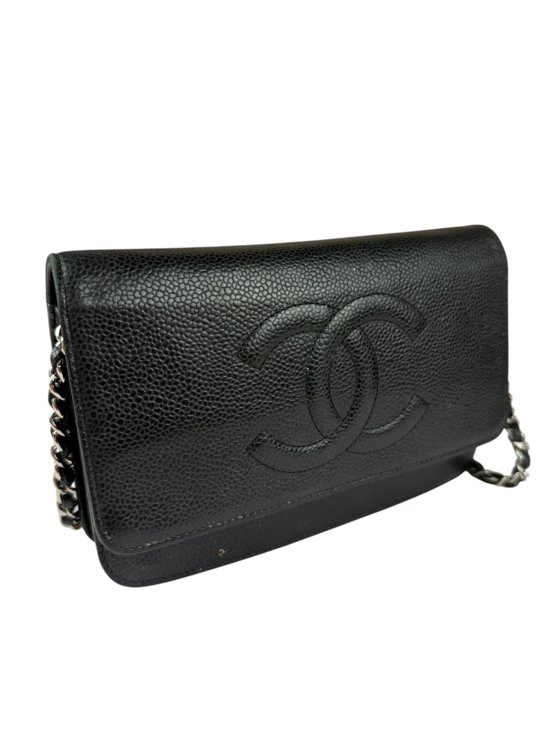 Chanel Black Caviar Flap Wallet On Chain 2013