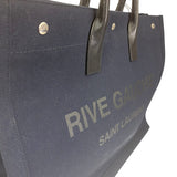 Yves Saint Laurent Navy/Black Leather Rive Gauche Tote