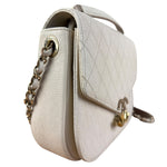 Chanel Ivory Caviar Quilted Coco Cuba Chain Top Handle Bag 2018
