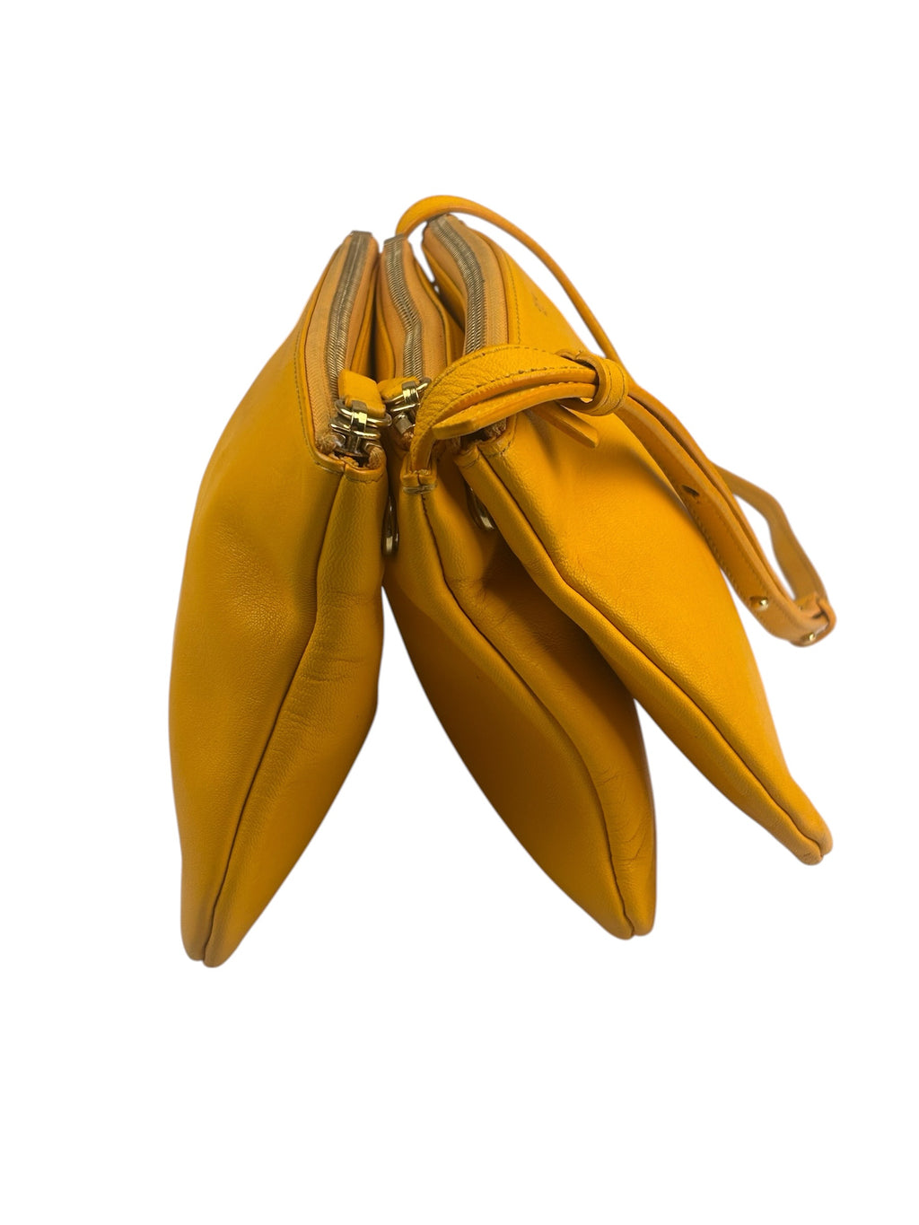 Celine Yellow/Orange Leather Trio Small Crossbody Bag
