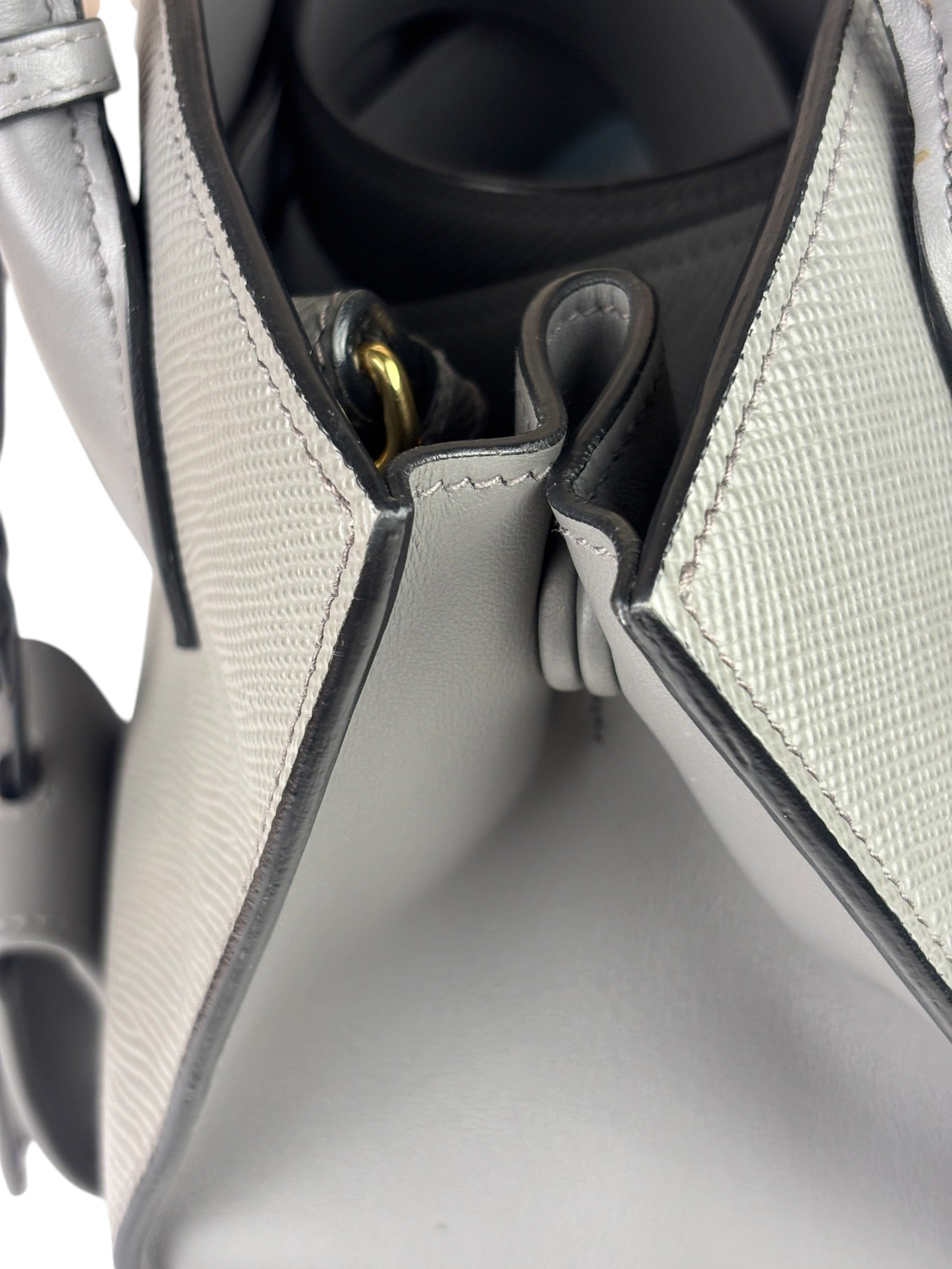 Prada Grey Saffiano Leather Two-Way Tote