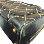 Chanel Black Quilted Leather Wild Stitch Bowler Bag 2003