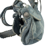 Balenciaga Denim Le Cagole Rhinestones Crossbody Bag
