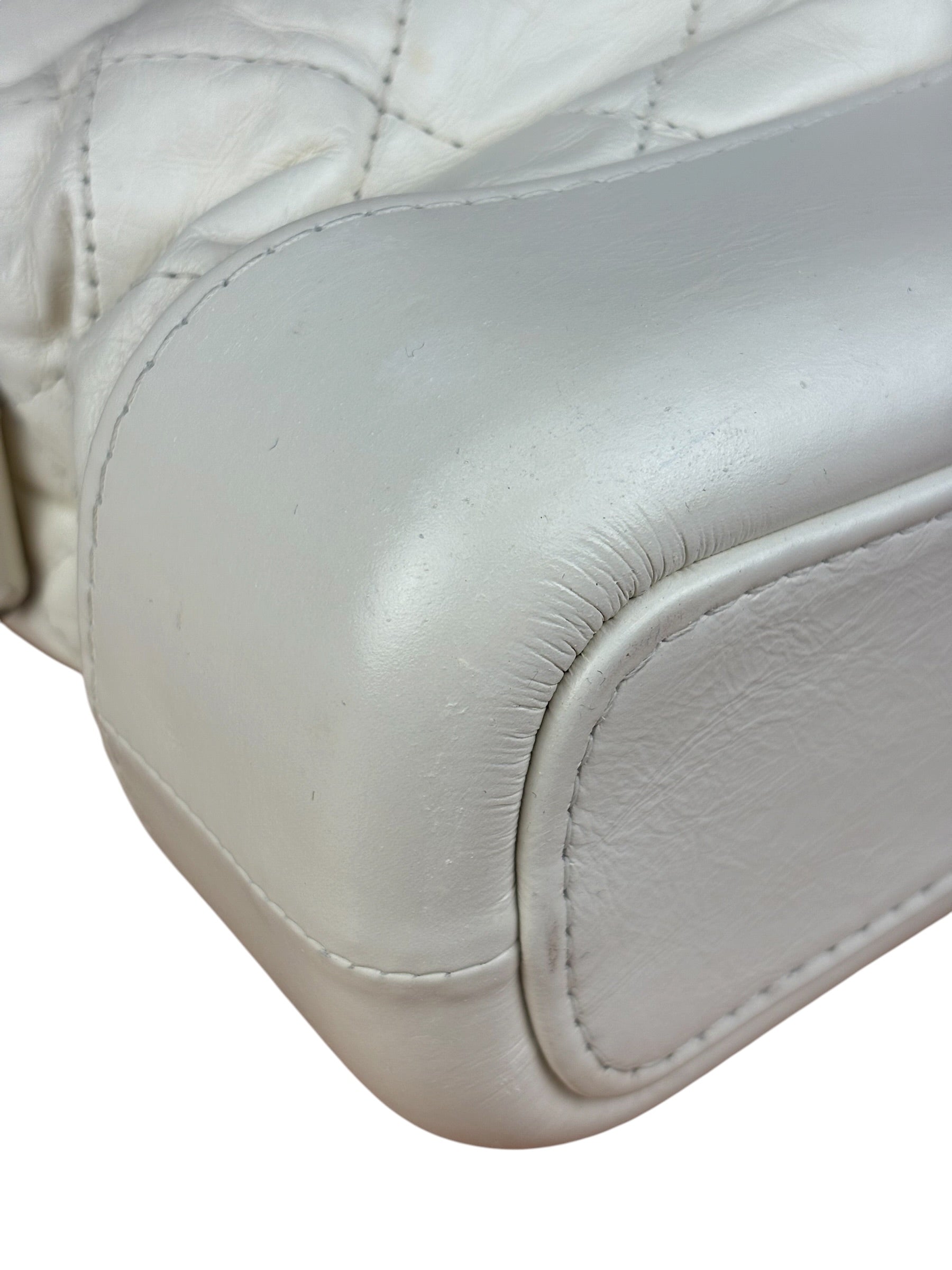 Chanel White Quilted Leather Small Gabrielle Hobo Bag 2019