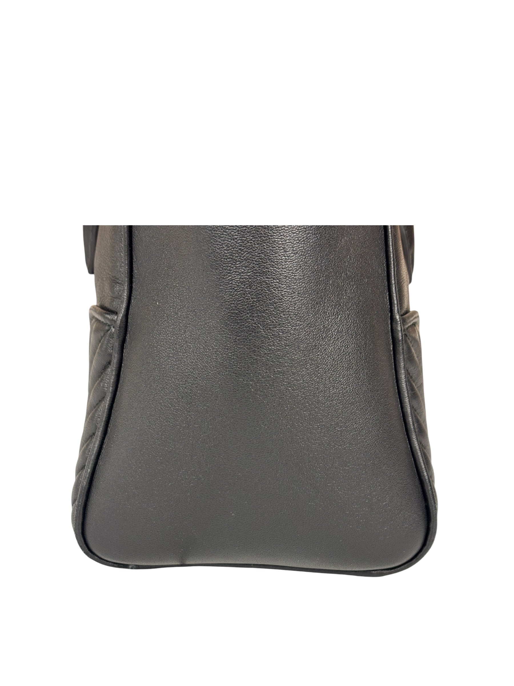 Miu Miu Black Leather Nappa Biker Tote Bag