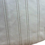 Celine Vintage White Leather Stitch Hobo Shoulder Bag