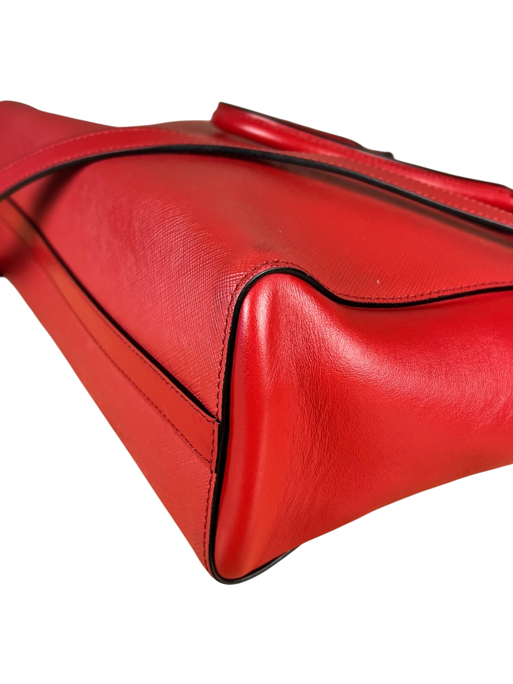 Prada Red Saffiano Leather 2Way Tote