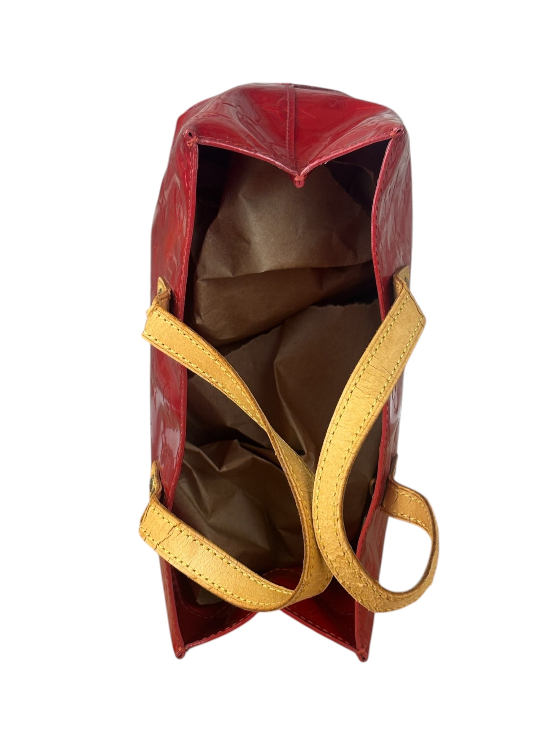 Louis Vuitton Red Canvas Monogram Vernis Hand Bag